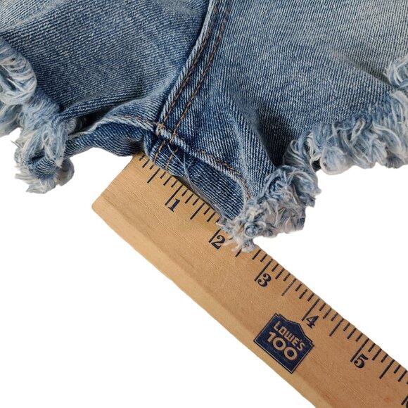 Almost Famous Jean Shorts Womens 7 28x3 Rough Hem Distressed Light Wash NWT - Picture 10 of 11